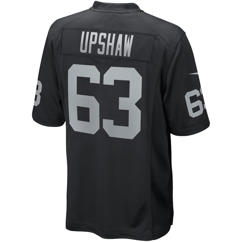 Pouc LV.Raiders #63 Gene Upshaw Black Game Retired Player Jersey