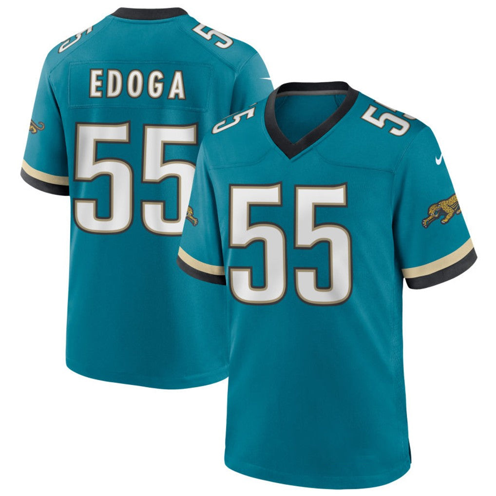 Pouc J.Jaguars #55 Chuma Edoga Teal Game Jersey
