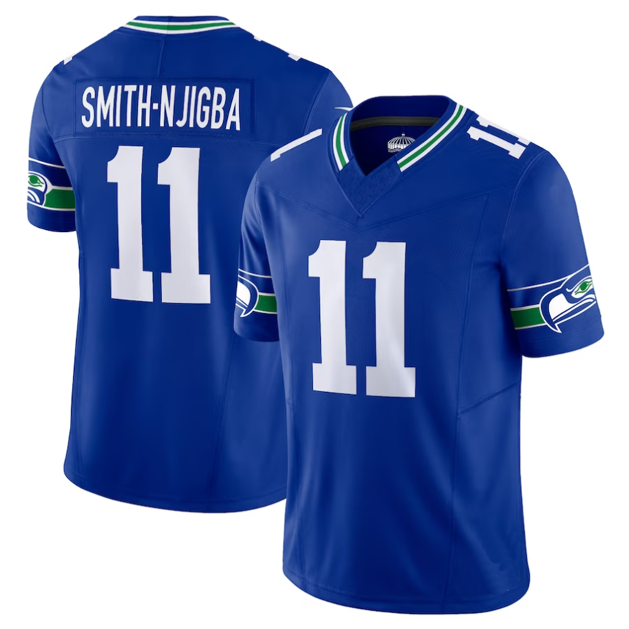 Pouc #11 Jaxon Smith-Njigba Player S.Seahawks Royal Alternate Vapor F.U.S.E. Limited Stitched Jerseys