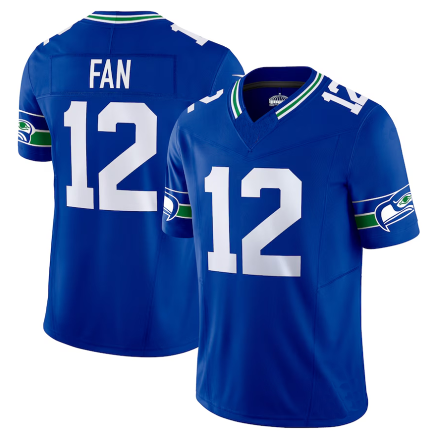 Pouc #12 12th Fan Player S.Seahawks Royal Vapor F.U.S.E. Limited Stitched Jerseys