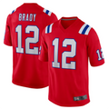 Pouc NE.Patriots #12 Tom Brady Player Red Game Stitched Jerseys