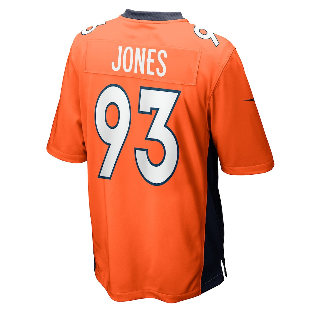 Pouc D.Broncos #93 Troy Jones Orange Game Jersey