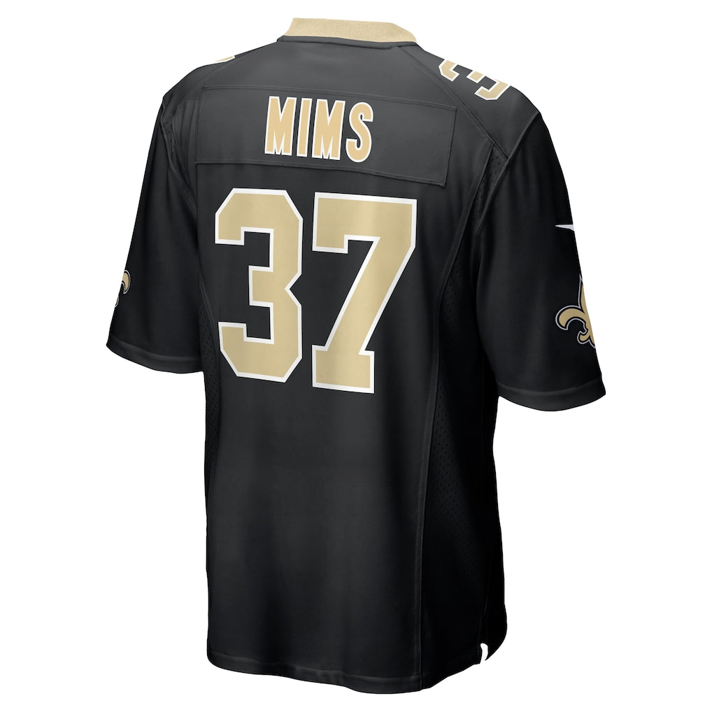 Pouc NO.Saints #37 Jordan Mims Black Team Game Jersey