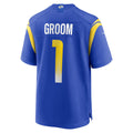 Pouc LA.Rams #1 Groom Royal Game Jersey