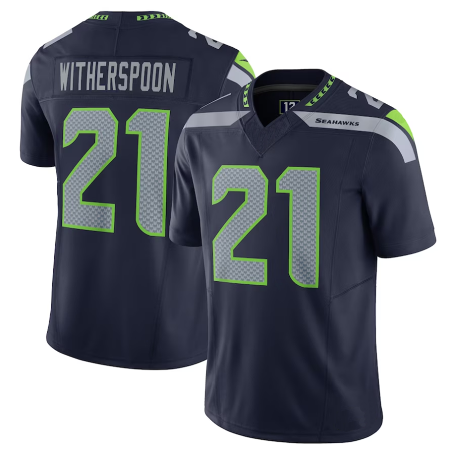 Pouc S.Seahawks #21 Devon Witherspoon Player Navy Vapor F.U.S.E. Limited Stitched Jerseys