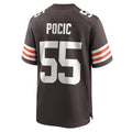 Pouc C.Browns #55 Ethan Pocic Brown Game Jersey