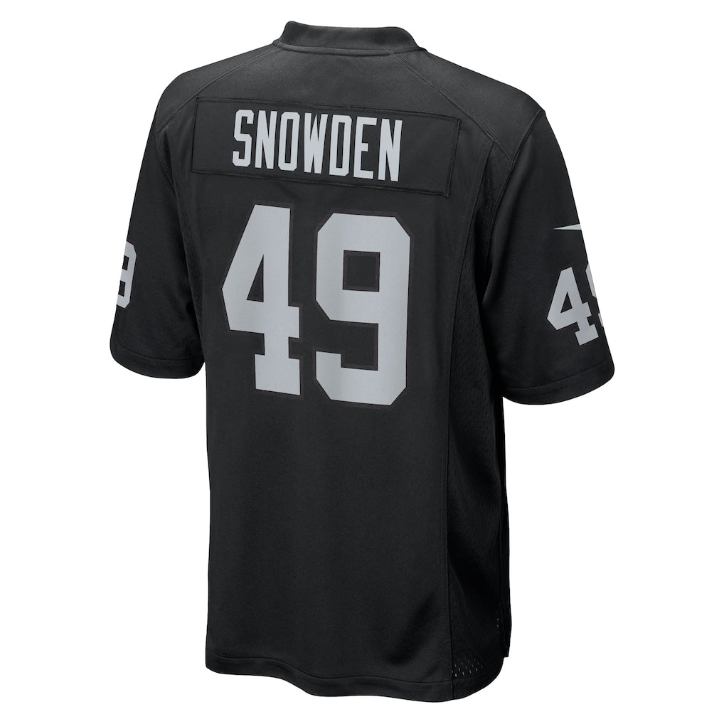 Pouc LV.Raiders #49 Charles Snowden Black Team Game Jersey