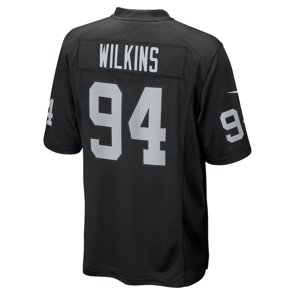Pouc LV.Raiders #94 Christian Wilkins Black Team Game Jersey