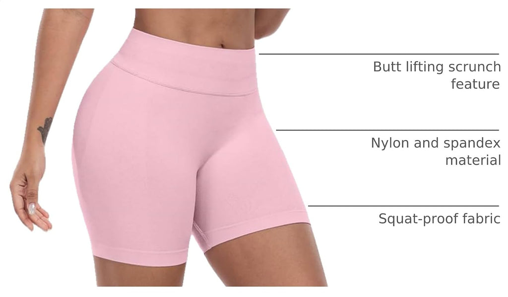 CHRLEISURE Workout Shorts for Women, High Waisted Butt Lifting Scrunch Sports Seamless Gym Shorts Set