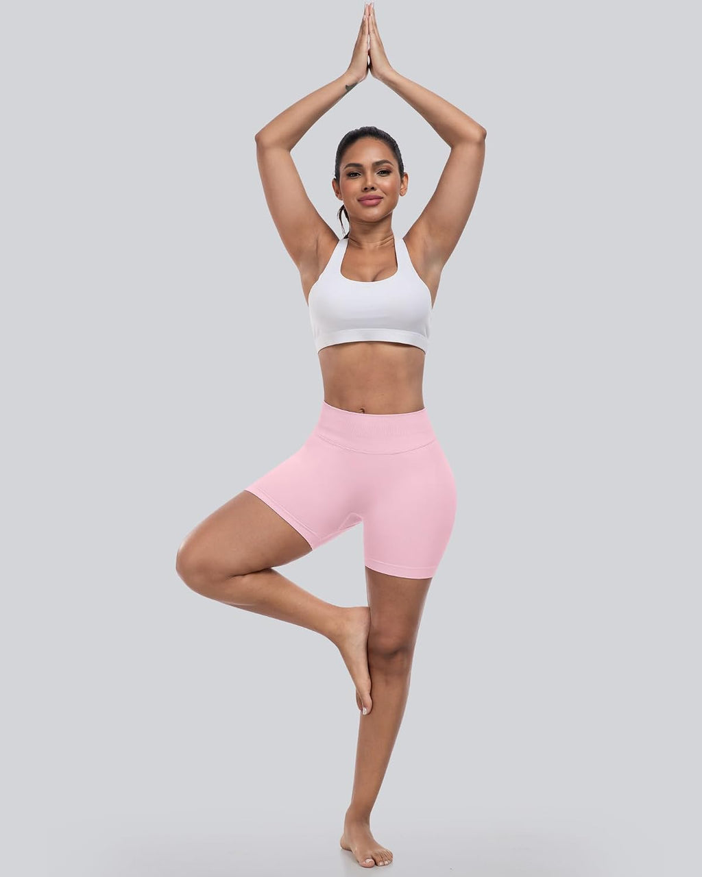 CHRLEISURE Workout Shorts for Women, High Waisted Butt Lifting Scrunch Sports Seamless Gym Shorts Set