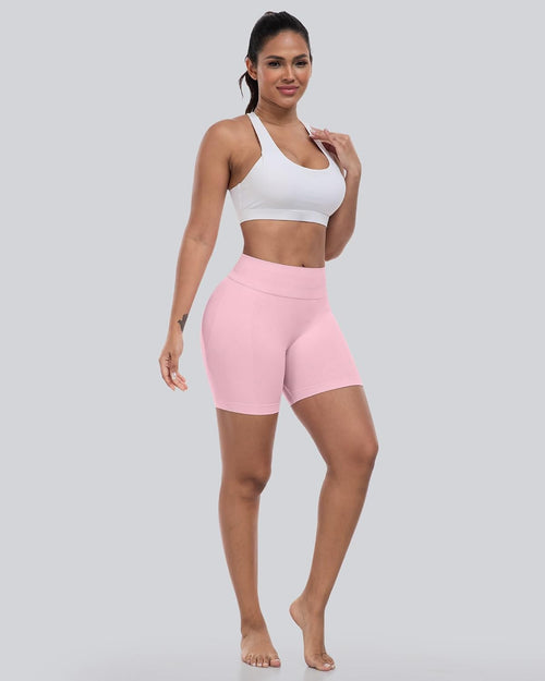CHRLEISURE Workout Shorts for Women, High Waisted Butt Lifting Scrunch Sports Seamless Gym Shorts Set