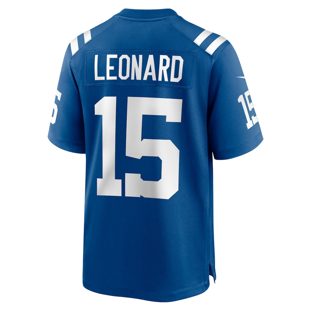 Pouc IN.Colts #15 Riley Leonard Royal Team Game Jersey