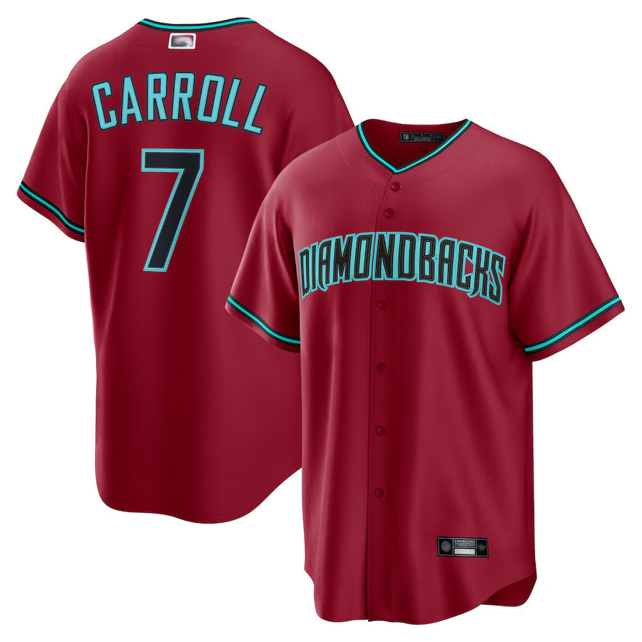 Pouc A.Diamondbacks #7 Corbin Carroll Player Red Home Replica Personalized Stitched Jerseys