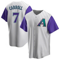 Pouc A.Diamondbacks #7 Corbin Carroll Player Cream Throwback Cooperstown Limited Personalized Stitched Jerseys