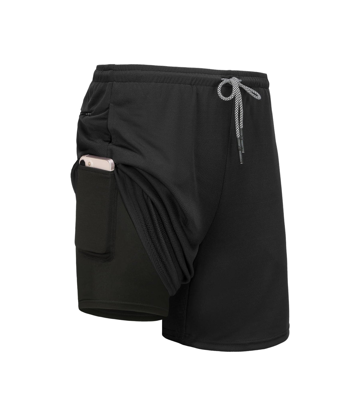 Kinglaman 1/4 Pack Men's 2 in 1 Lined Running Shorts Gym Athletic Shorts | Built-in Liner, Quick Dry Fabric, Convenient Pockets, Breathable Stretch Fit, for Running, Gym Training, Workout, Sports