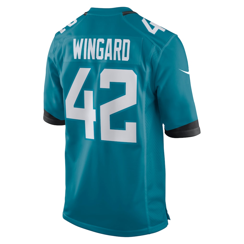 Pouc J.Jaguars #42 Andrew Wingard Teal Game Jersey
