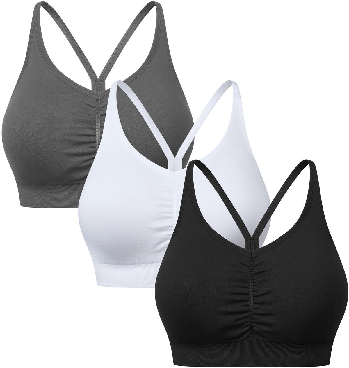 GXXGE Y Back Sports Bras for Women High Impact Spaghetti Thin Strap Fitness Gym Activewear Workout Yoga Bra