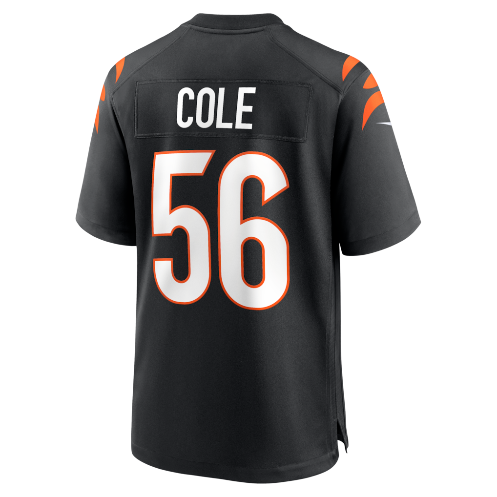 Pouc C.Bengals #56 Myles Cole Black Team Game Jersey