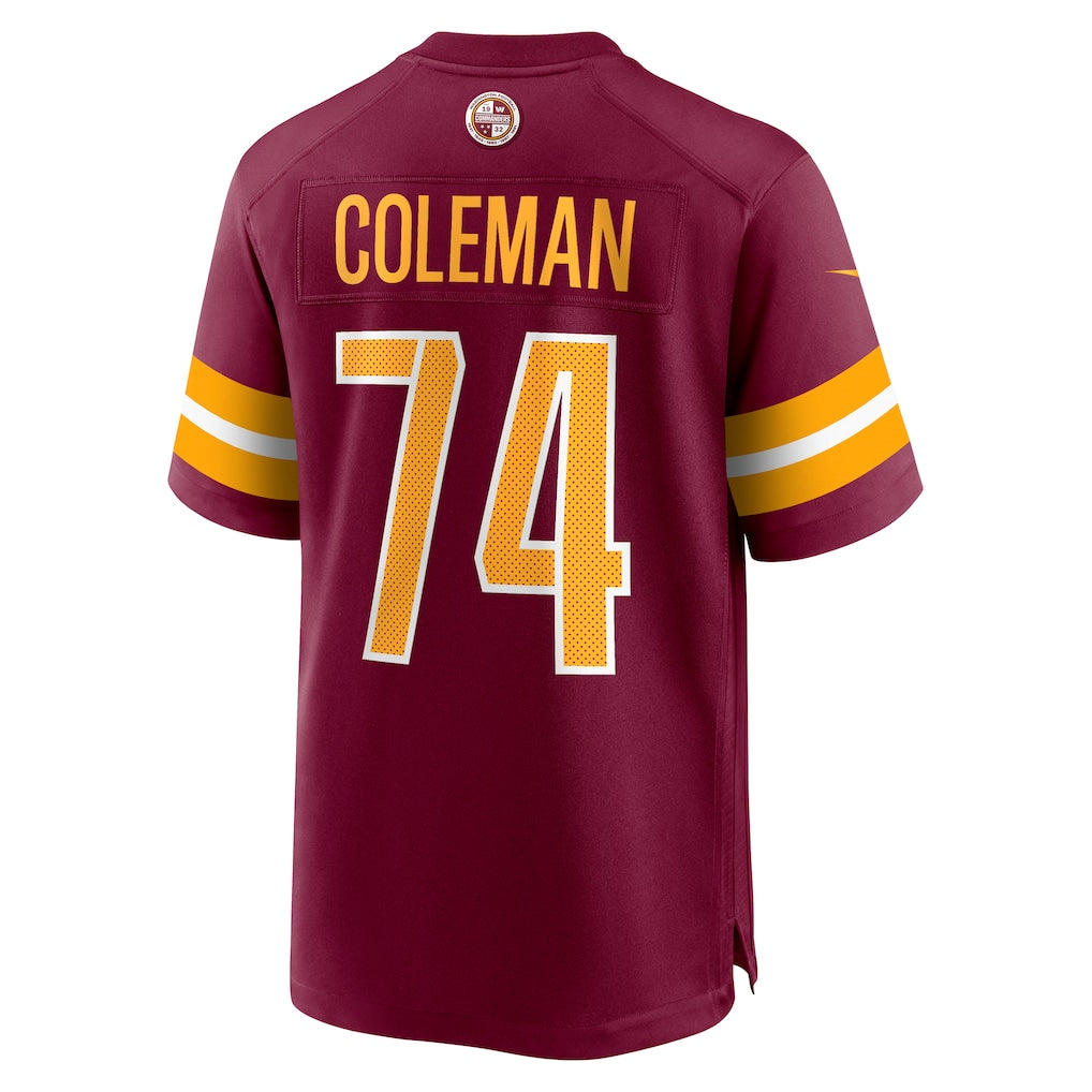 Pouc W.Commanders #74 Brandon Coleman Burgundy Game Jersey