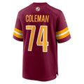 Pouc W.Commanders #74 Brandon Coleman Burgundy Game Jersey