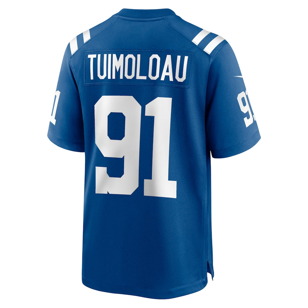 Pouc IN.Colts #91 JT Tuimoloau Royal Team Game Jersey