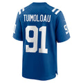 Pouc IN.Colts #91 JT Tuimoloau Royal Team Game Jersey