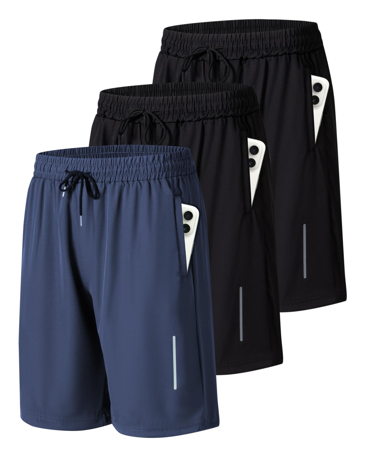 JWJ Mens Athletic Gym Workout Shorts Lightweight Quick Dry Running Basketball Shorts with Zipper Pockets