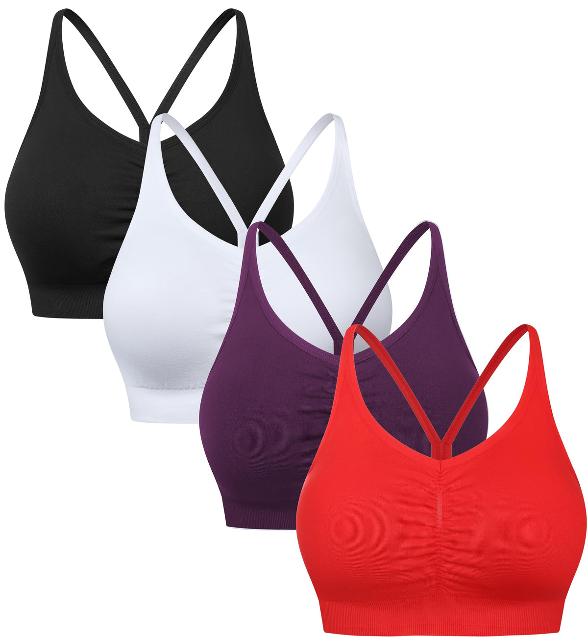 GXXGE Y Back Sports Bras for Women High Impact Spaghetti Thin Strap Fitness Gym Activewear Workout Yoga Bra