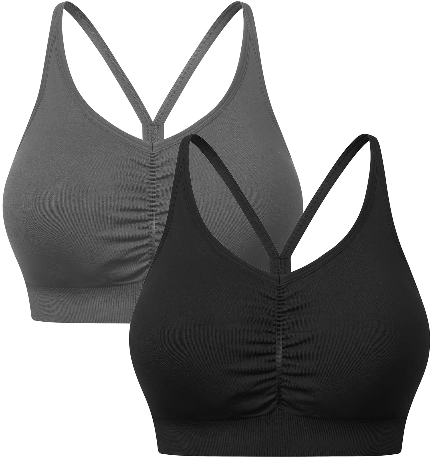 GXXGE Y Back Sports Bras for Women High Impact Spaghetti Thin Strap Fitness Gym Activewear Workout Yoga Bra