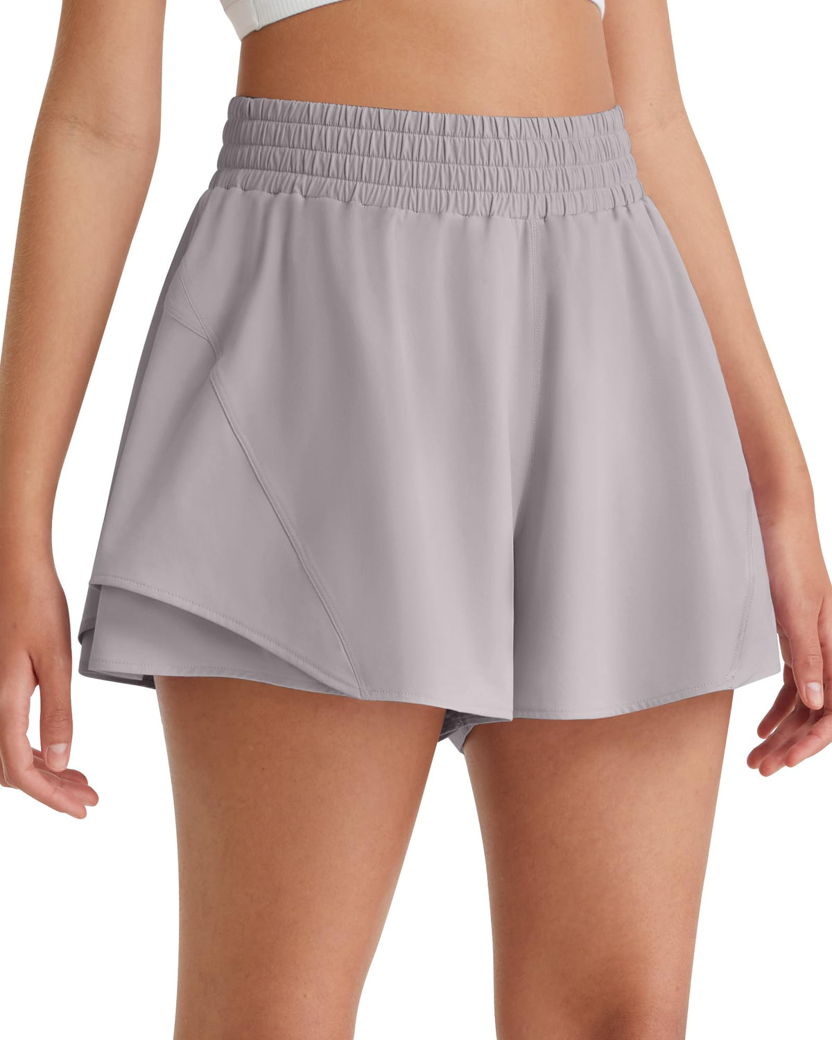 G4Free Chillwhisp Women's Running Shorts High Waist with Liner Pocket 2.5" | Quick-Dry Fabric, Built-In Brief Liner, Wide Elastic Waistband, Hidden Waistband Pocket, Mock Two-Piece Design
