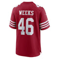 Pouc SF.49ers #46 Jon Weeks Scarlet Team Game Jersey
