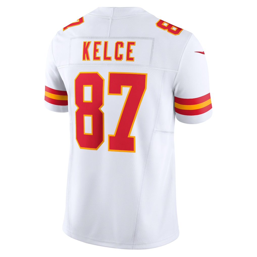 Pouc KC.Chiefs #87 Travis Kelce White Vapor F.U.S.E. Limited Jersey