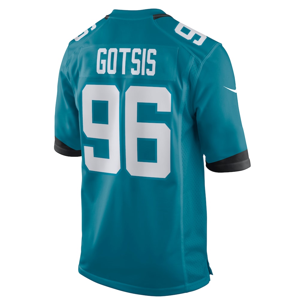 Pouc J.Jaguars #96 Adam Gotsis Teal Game Jersey