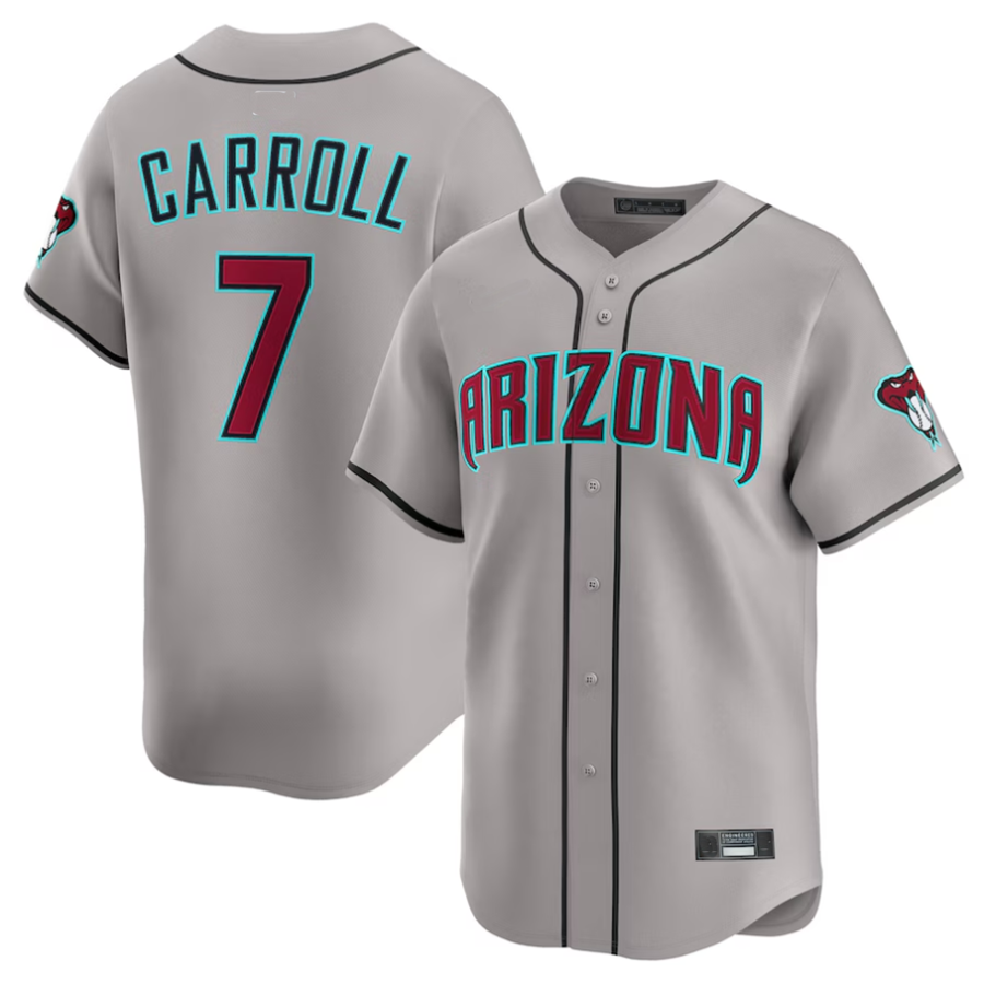 Pouc A.Diamondbacks #7 Corbin Carroll Player Gray Limited American Personalized Stitched Jerseys