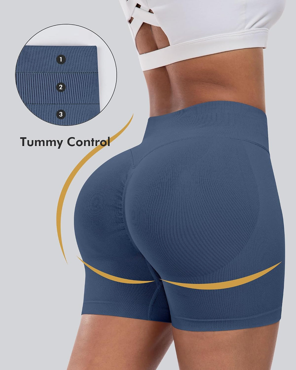 CHRLEISURE Workout Shorts for Women, High Waisted Butt Lifting Scrunch Sports Seamless Gym Shorts Set