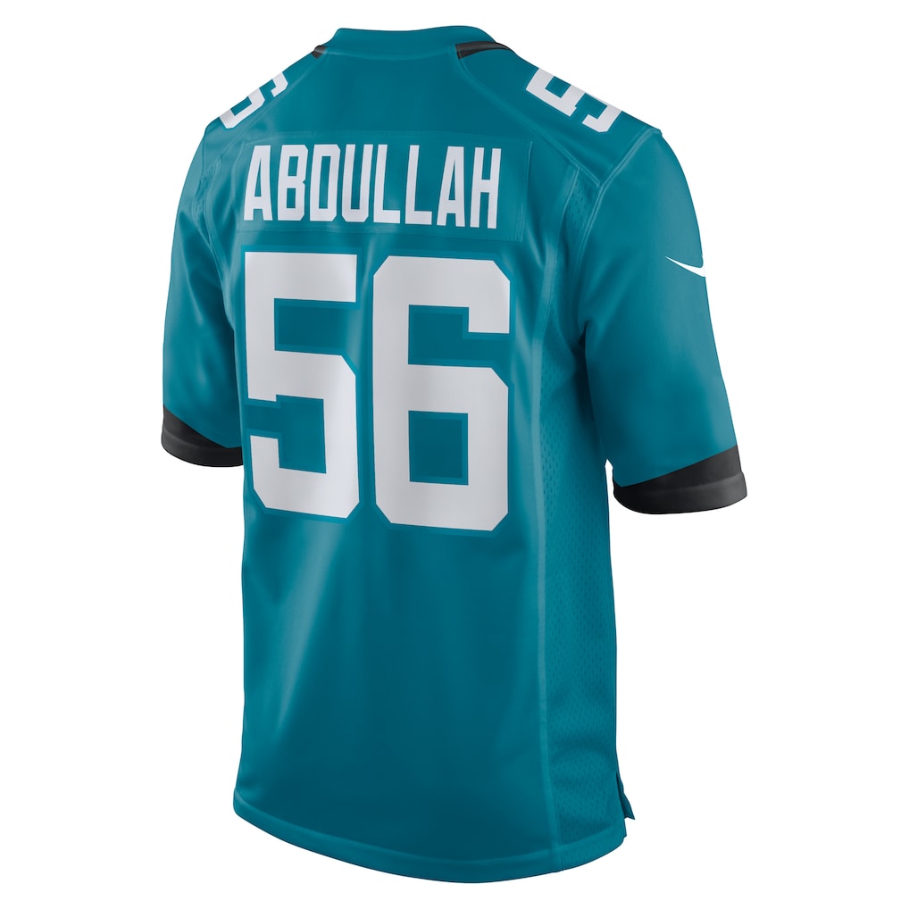 Pouc J.Jaguars #56 Yasir Abdullah Teal Team Game Jersey