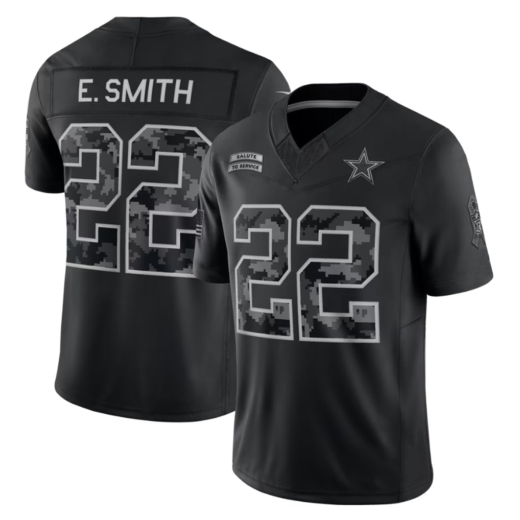 Pouc D.Cowboys #22 Emmitt Smith Player Black Limited 2026 Salute to Service Home Game Stitched Jerseys