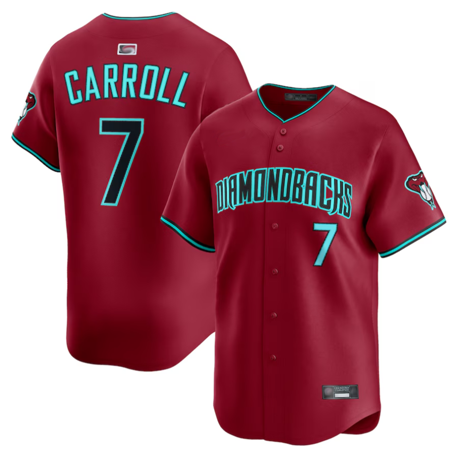 Pouc A.Diamondbacks #7 Corbin Carroll Player Red Alternate Limited Personalized Stitched Jerseys