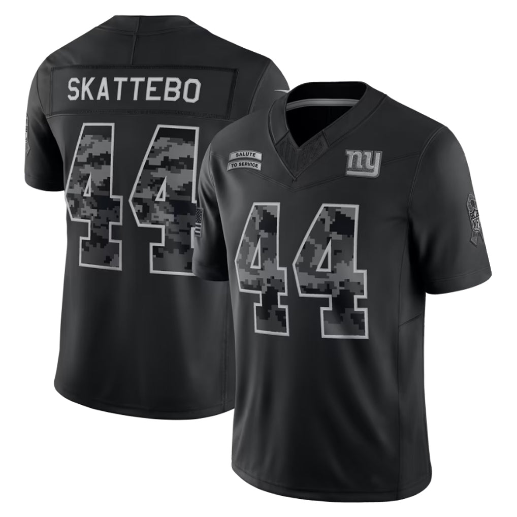 Pouc NY.Giants #44 Cam Skattebo Player Black Limited 2026 Salute to Service Home Game Stitched Jerseys