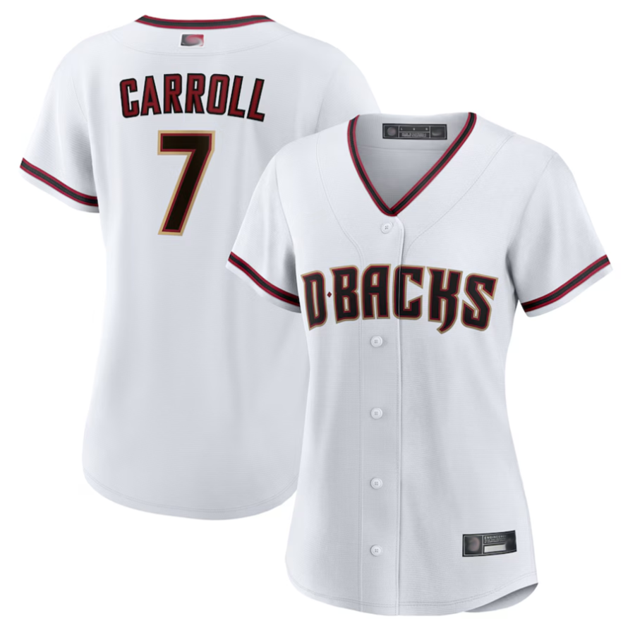 Pouc A.Diamondbacks #7 Corbin Carroll Player White Home Replica Personalized Stitched Jerseys