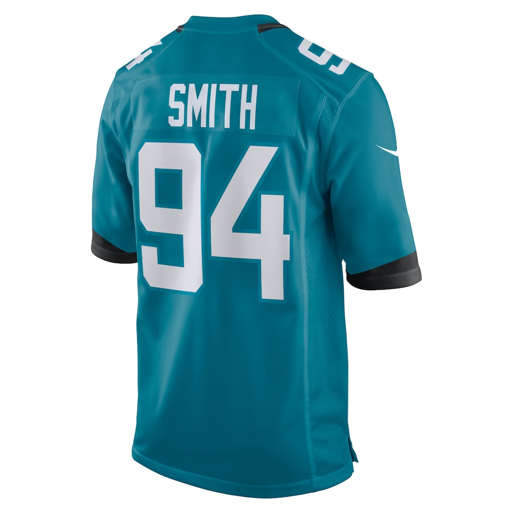 Pouc J.Jaguars #94 Maason Smith Teal Team Game Jersey