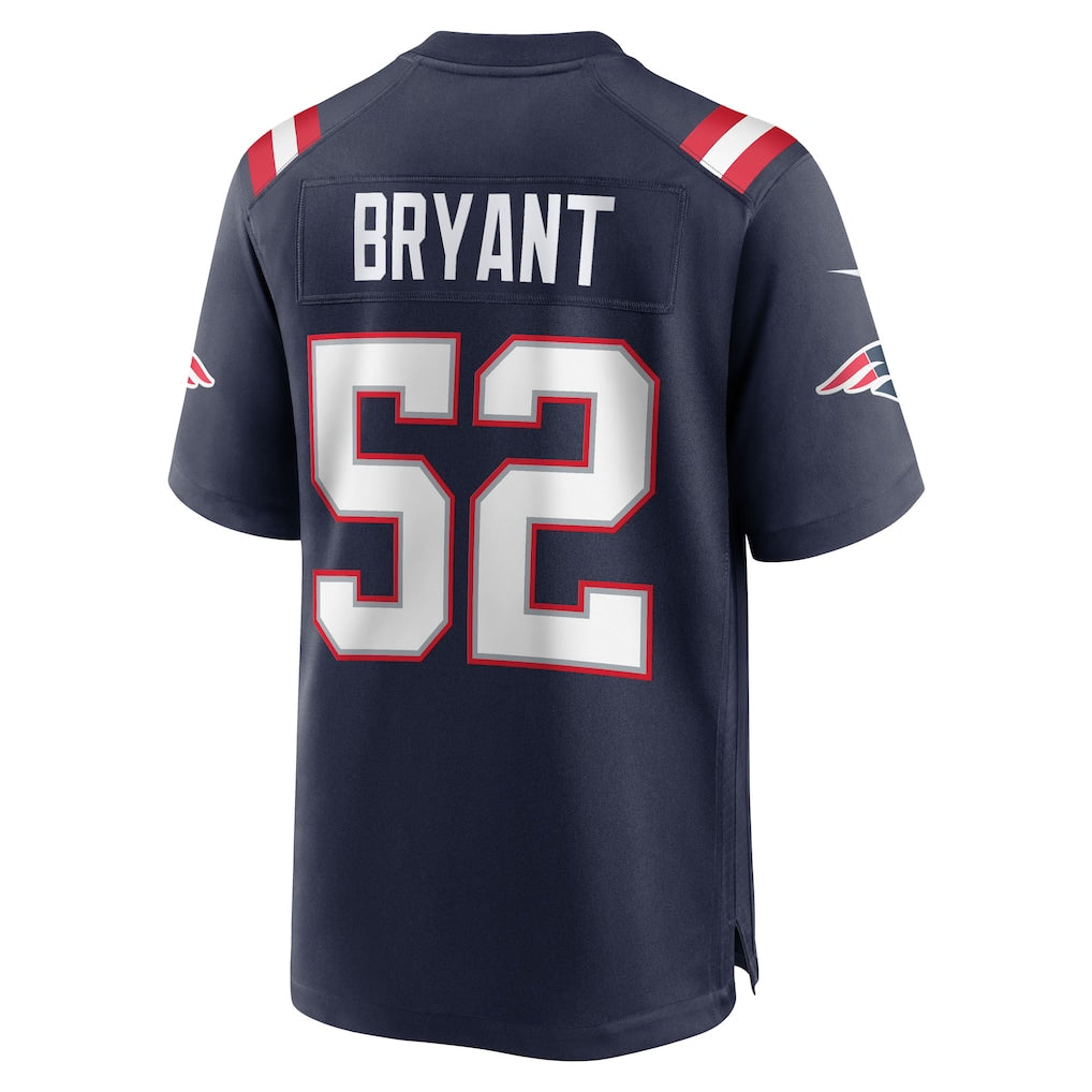 Pouc NE.Patriots #52 Marcus Bryant Navy Team Game Jersey