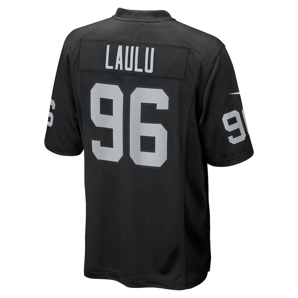 Pouc LV.Raiders #96 Jonah Laulu Black Team Game Jersey