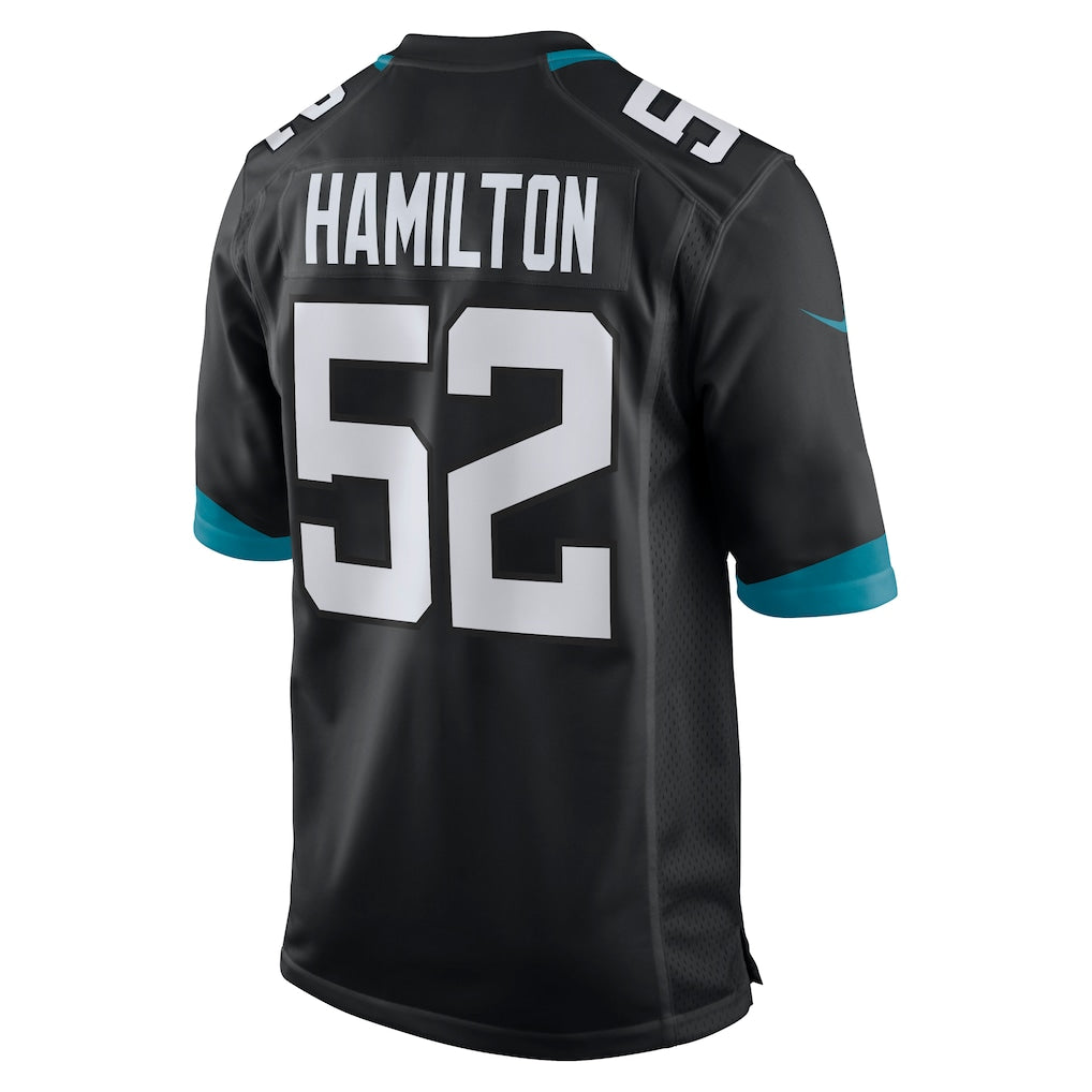 Pouc J.Jaguars #52 DaVon Hamilton Black Game Jersey