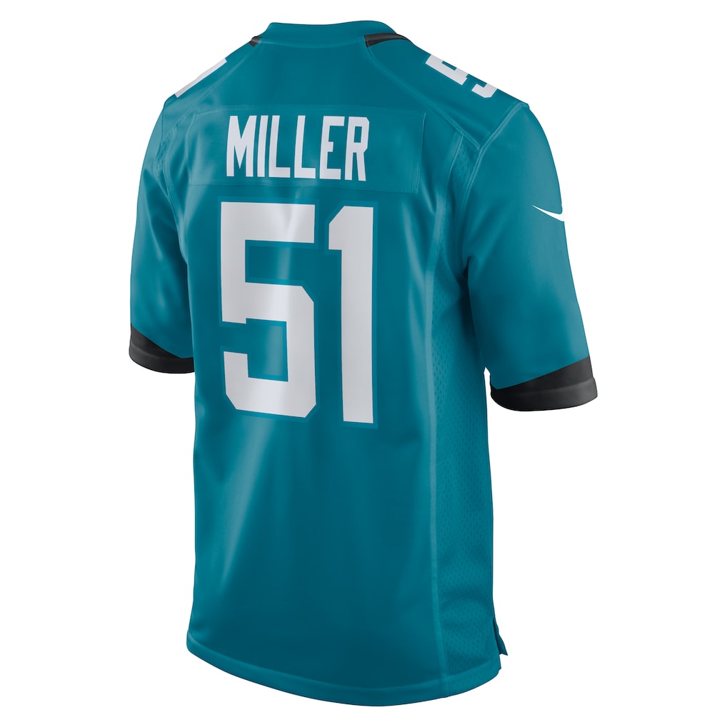 Pouc J.Jaguars #51 Ventrell Miller Teal Game Jersey