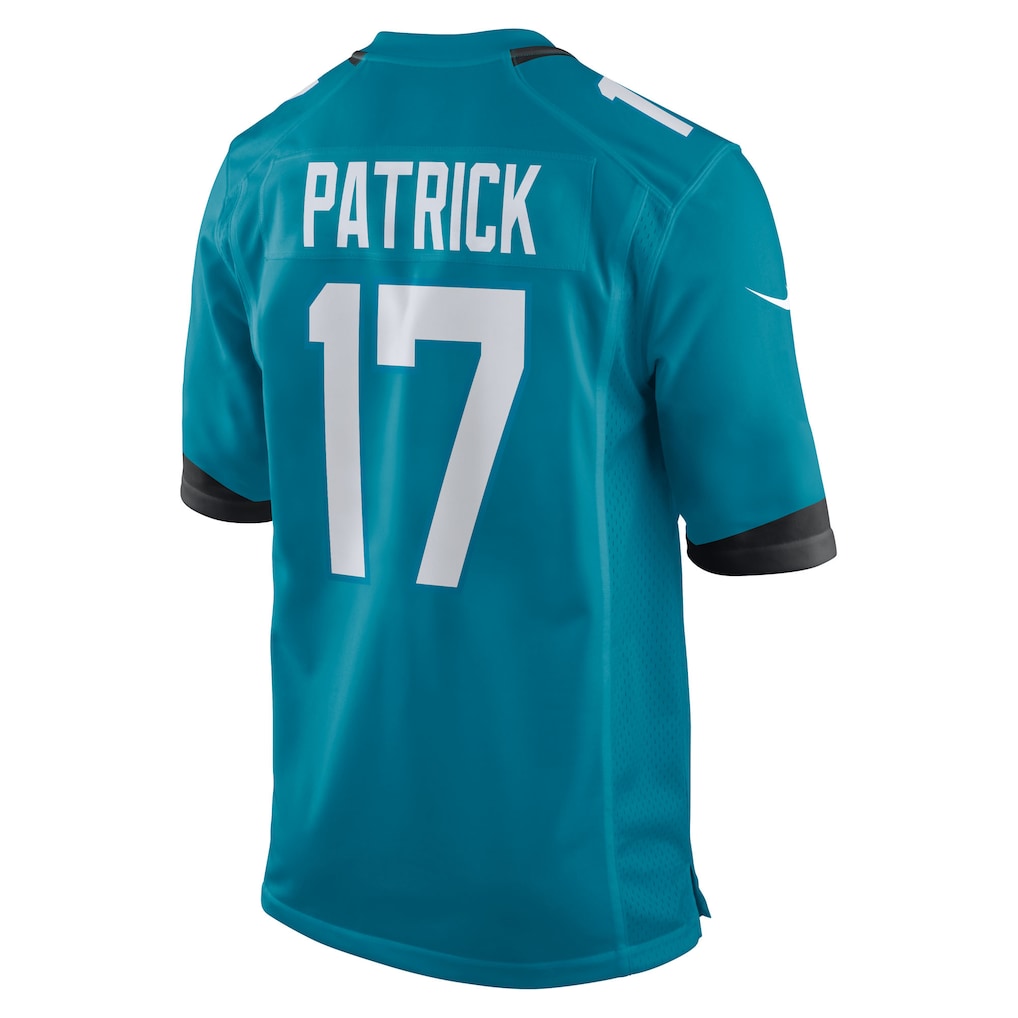Pouc J.Jaguars #17 Tim Patrick Teal Team Game Jersey