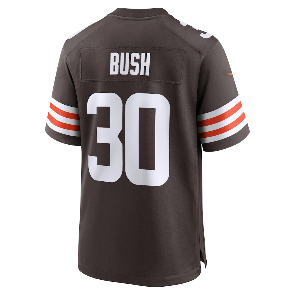 Pouc C.Browns #30 Devin Bush Brown Game Jersey