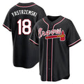 Pouc A.Braves #18 Mike Yastrzemski player Black Replica Fashion Out Stitched Jerseys