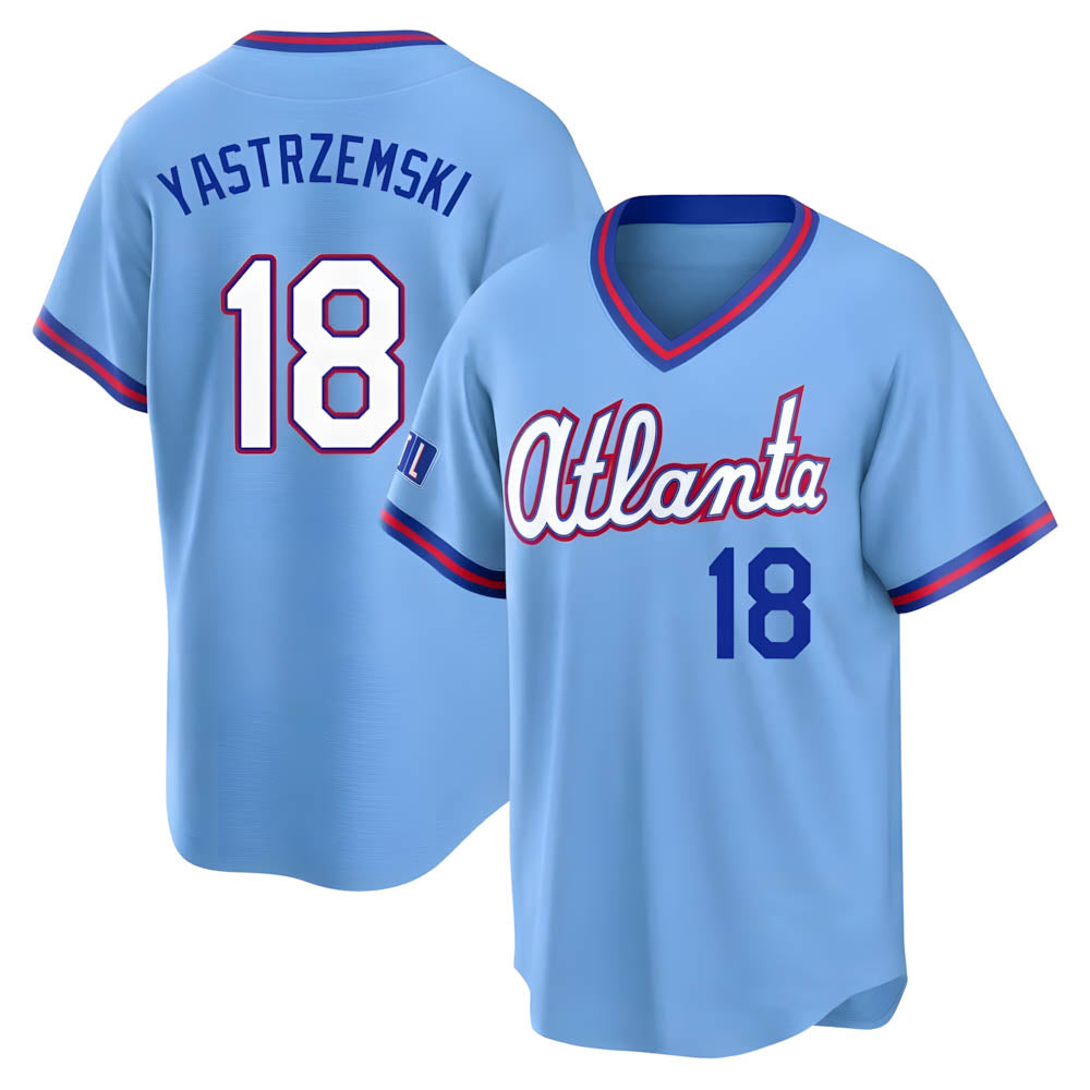 Pouc A.Braves #18 Mike Yastrzemski player Blue Limited Powder 2026 City Connect Stadium Stitched Jerseys