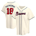 Pouc A.Braves #18 Mike Yastrzemski player Cream Replica Alternate Stitched Jerseys